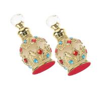 CLISPEED 2 pièces Bouteilles Parfum Rechargeables Verre Flacons Miniatures Vintage pour Huiles Essentielles et Parfums Conteneurs Décoratifs Portables pour Voyage Lot