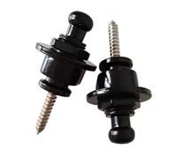 CLISPEED 2 pièces Boutons de Sangle pour Guitare Électrique Alliage de Zinc Noir Tête Champignon S Système Antidérapant Sécurisé Compatibles avec Guitares et Basses Électriques