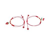 CLISPEED 2 pièces Bracelets Amitié Tressés Faits Main Cordon Ajustable Symboles Lien pour Adultes Fraises