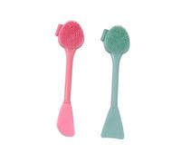 CLISPEED 2 pièces Brosse Nettoyante Visage Silicone Douce Brosse Faciale Double Tête pour Nettoyage Profond Massage et Retrait de Maquillage Accessoire de Soin Portable et Pratique