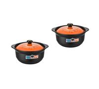 CLISPEED 2 Pièces cocotte en céramique ninja fryer à air transporteur terre cuite instantané poêlon cuiseur soupe marmite Cocotte pour mijoter casserole de cuisine pot de poêle à la maison