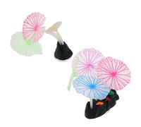 CLISPEED 2 pièces Décorations Aquarium Silicone Méduses Lumineuses Réalistes Plantes Artificielles Lotus Champignons sous-Marins