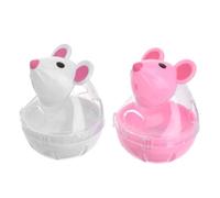 CLISPEED 2 pièces Distributeur Croquettes Chat Automatique Forme Souris Interactif Éducatif pour Animaux Fournitures Chat Blanc et Rouge