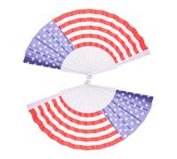 CLISPEED 2 Pièces Éventails Plieurs Drapeau Américain Accessoires Festifs Patriotiques pour Célébrations Mariages et Événements Spéciaux