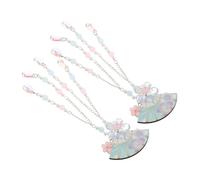 CLISPEED 2 Pièces Fan Hair Clip With Beaded Tassel Japanese Style Kimono Flower Hairpin For Children Elegant Traditional Hair Accessories For Cosplay Wedding And Festival