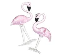 CLISPEED 2 pièces Figurines Flamant Rose Cristal Lot de Décorations de Table Élégantes pour Maison Bureau et Jardin Ornements Romantiques et Artisanaux pour Mariages et Fêtes