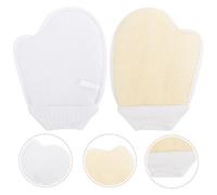 CLISPEED 2 pièces Gants de Bain Loofah Exfoliants Gants de Massage Corps Naturels pour pour Épaule et Cou Accessoires de Toilette Exfoliants et Nettoyants