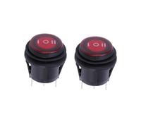 CLISPEED 2 pièces Interrupteur à Bascule Étanche Spdt Lumière Rouge pour Voiture Bateau Protection Poussière et Éclaboussures Montage Rond