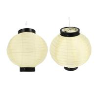 CLISPEED 2 pièces Lot de Lanternes Suspendues Japonaises Rondes Décoration Résistante pour Restaurant Style Japonais Abat-jour Riz Boule Japonaise pour Intérieur et Extérieur