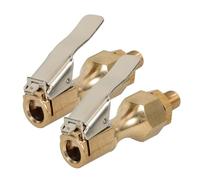 CLISPEED 2 pièces Lot de Mandrins de Gonflage Cuivre pour Pneus Clip Auto Verrouillable Accessoire pour Compresseur Compatible Voiture Camion et Rv
