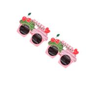 CLISPEED 2 Pièces Lunettes de Soleil de Cœur Légères et Confortables pour Femme, Verres de Fête Roses pour Ambiance Estivale et Anniversaire