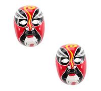 CLISPEED 2 Pièces Masque Pékinois Peint Main Pâte Décoration Murale Rétro pour Cosplay et Fête Accessoire pour Carnaval et Halloween