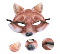 CLISPEED 2 Pièces Masque Renard Carnaval EVA et Confortable Demi-visage pour Halloween Fête Costumée et Mascarade Accessoire Cosplay Jaune