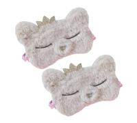 CLISPEED 2 pièces Masques de Sommeil Pelucheux Cache-yeux Doux et Respirants Protège-yeux Confortables pour Adultes Occultant Lumière pour Voyage et Détente