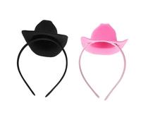CLISPEED 2 Pièces Mini Cowboy Hat Headband For Women And Lightweight Western Hair Accessory For Halloween Carnival Birthday Party Decoration