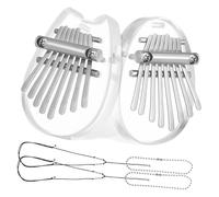 CLISPEED 2 pièces Mini Kalimba Notes Portable Acrylique Transparent Piano Pouce Compact et pour Garçon Fille Adultes et Débutants Instrument de Musique de Poche Facile à
