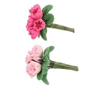CLISPEED 2 pièces Miniature Dollhouse Flower Bouquet Set Resin Micro Floral Decor for Dollhouse Furniture and Home Decoration Child-Friendly Safe Mini Flowers