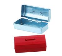 CLISPEED 2 Pièces Miniature Toolbox Dollhouse Accessories Case for Creative Landscaping and Imaginative Play Dollhouse Garage and Garden Scenes