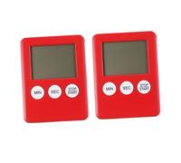 CLISPEED 2 pièces Minuteur Numérique Portable Lot Rouge Digitale Compte à Rebours Facile Cuisine Entraînement Pâtisserie Minuterie Compacte avec Support Stable