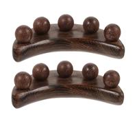 CLISPEED 2 Pièces Outil de Massage Bois pour Visage Tête Massager Portable Forme de Croissant à Perles Bois de Poulet pour Stimulation Méridiens et Relaxation