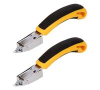 CLISPEED 2 Pièces Outil Multifonction Portable pour Retirer les Agrafes et Clous, Manche en Plastique Jaune, Maintenance Travail du Bois