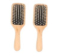 CLISPEED 2 pièces Peigne Bois Carré pour Massage Cuir Chevelu Accessoire Coiffure et Portable Soulage Démangeaisons et Favorise Circulation Sanguine Noir