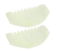 CLISPEED 2 Pièces Peigne de Massage Jade Peigne Gua Sha Sculptant pour Chevelu Brosse Manuelle Jade Lisse pour Stimulation Circulatoire Massage Relaxant pour Soins Capillaires et Spa