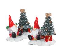 CLISPEED 2 Pièces Père Noël et Petit Sapin Compact Décoration pour Vitrine Magasin et Table Festive