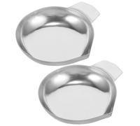 CLISPEED 2 Pièces Plateau de Pesée en Acier Inoxydable pour Balance Numérique, Plateau Doseur de Poudre Argenté, Mesure Précise en Laboratoire