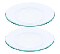 CLISPEED 2 Pièces Plats Verre Transparent pour Réchauffeur de Cire Assiettes de Remplacement pour Diffuseur Bien-être Chauffe-Plat Huile Essentielle et Facile à Nettoyer