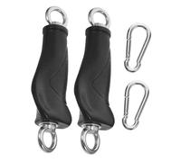 CLISPEED 2 Pièces Poignées de Gym Ergonomiques Courtes pour Appareils à Câble et Bandes de Résistance Poignées Doubles Anneaux Antidérapantes Accessoires de Fitness Robustes pour