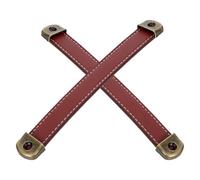 CLISPEED 2 pièces Poignées Vintage PU pour Meubles Marron Poignées Valise et Placard Résistantes Lot de Installation Facile