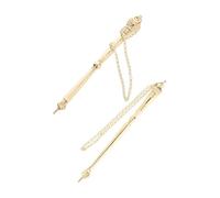 CLISPEED 2 pièces Pointeur de Lecture Torah Métal pour Bible avec Chaîne Outil Pratique pour Lecture Précise Cadeau pour Bar Mitzvah et Célébrations Religieuses Or Couronne et Oignon