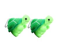 CLISPEED 2 pièces Porte Clés Tortue Peluche Pendentifs Doux Mini Tortues Vertes Accessoires Suspendus pour Sac à Dos Clés et Décoration Cadeau