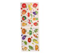 CLISPEED 2 pièces Puzzle Bois Éducatif pour Tout Petits Formes Légumes et Fruits Apprentissage Précoce Montessori Jeu Encastrement et Sécurisé pour Garçon Fille