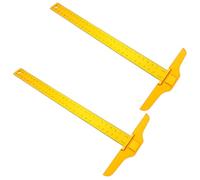 CLISPEED 2 pièces Règle T Transparente Plastique Équerre de Couture Portable Règle de Précision pour Marquage et Dessin pour Bricolage et Menuiserie