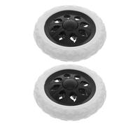 CLISPEED 2 pièces Roues de Chariot de Courses Robustes Roues Pivotantes Plastique et PU Remplacement pour Chariot Supermarché et Caddie Haute Capacité de Charge Navigation Facile