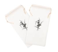 CLISPEED 2 pièces Sac de Rangement pour Chaussures de Ballet Satin Blanc avec Cordon de Serrage Pochettes Souples pour Chaussures de Danse Classique et Pointes Sac Pratique pour Danseuses