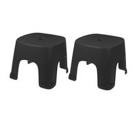 CLISPEED 2 pièces Tabouret Plastique Stable pour Marchepied Multifonction pour Salle de Bain Change Chaussures Léger et Facile à Déplacer Petit Modèle Noir