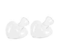 CLISPEED 2 pièces Vase Hydroponique Transparent Design Cœur Délicat Jardinière pour Bureau et Maison Support Plante sans Décor Floral Moderne