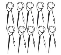 CLISPEED 20 Ensemble Outil de Tressage de Cheveux, Outils pour Extensions de Cheveux, Petit, Noir, en Plastique et Résine, pour Garçon et Filles, Usage Maison et École