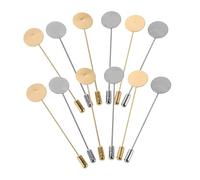 CLISPEED 20 ensembles Set de Épingles à Corsage Cuivre pour Bijoux DIY Base Ronde Plate Accessoires pour Broches et Projets Artisanaux