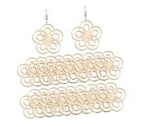 CLISPEED 20 pièces Boucles Oreilles Pendantes Bois Creux Bijoux Décontractés pour Femmes et Décoration Oreille pour Fête Beige Naturel