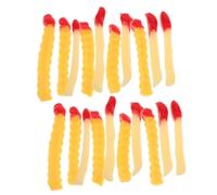 CLISPEED 20 Pièces Lifelike French Fries Toy Set with Sauce Miniature Artificial Fast Food for Play Restaurant Display Photography Prop Wave Shape Faux Fries