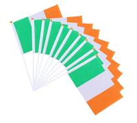 CLISPEED 20 pièces Lot de Mini Drapeaux Irlandais à Main Portables Légers pour Fête Saint Patrick Parades et Clubs Sportifs
