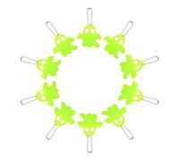 CLISPEED 20 Pièces Pendentifs Fantôme Réfléchissants Jaune Fluo pour Sac à Dos Téléphone Portable Décoration Halloween Sécurité Nocturne