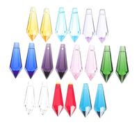 CLISPEED 20 pièces Pendentifs Verre Prismatiques Multicolores Décorations Suspendues pour Lustres et Attrape-Soleil Cristaux de Remplacement pour Lampes et Décorations Intérieur