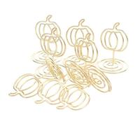 CLISPEED 20 Pièces Porte-Carte et Options D'affichage Polyvalentes en Métal Forme Citrouille Dorée Structure Stable pour Fêtes d'automne pour Centre de Table Automne