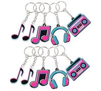 CLISPEED 20 pièces Porte-clés Musique PVC Lot Style Note Musicale pour Sacs et Porte-monnaie Cadeau Invité Anniversaire Thème Musical Ornement et Vintage