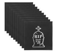CLISPEED 20 pièces Serviettes Papier Noires Décoratives Death To My pour Fête Anniversaire Thème Tombes Halloween Absorbantes et Jetables pour Hommes et Femmes
